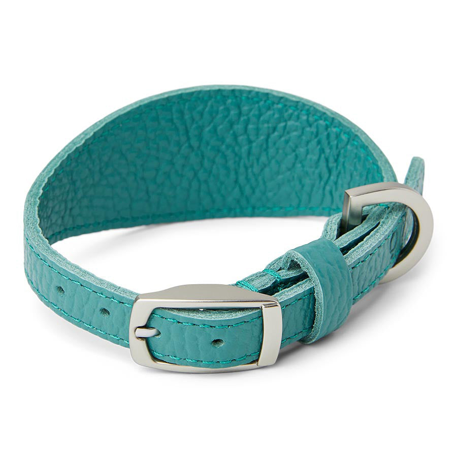 Classic Faux Leather Dog Collar – Teal